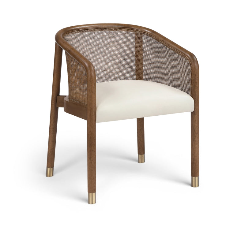 Sylvan Vegan Leather Upholstered Dining Chair in Cream, Set of 2 - 77087Cream-C