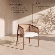 Sylvan Vegan Leather Upholstered Dining Chair in Cream, Set of 2 - 77087Cream-C