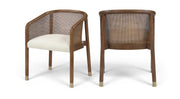 Sylvan Vegan Leather Upholstered Dining Chair in Cream, Set of 2 - 77087Cream-C