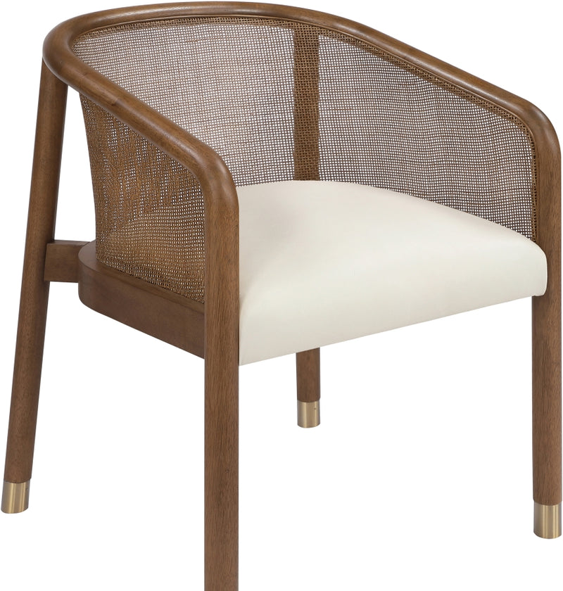 Sylvan Vegan Leather Upholstered Dining Chair in Cream, Set of 2 - 77087Cream-C
