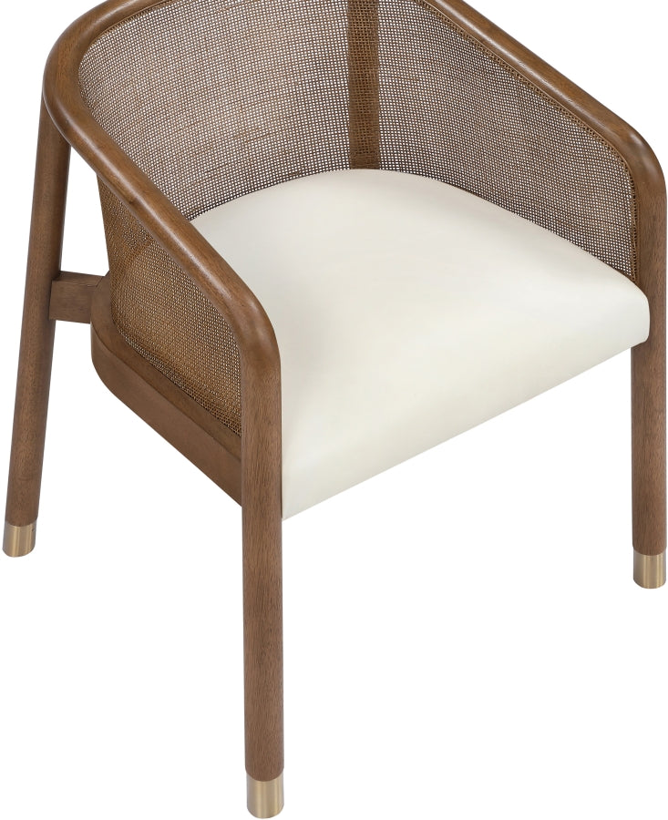Sylvan Vegan Leather Upholstered Dining Chair in Cream, Set of 2 - 77087Cream-C