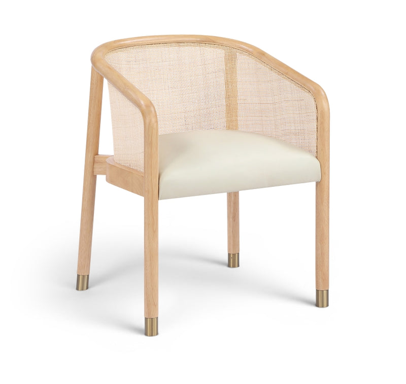Sylvan Vegan Leather Upholstered Dining Chair in Cream, Set of 2 - 77088Cream-C