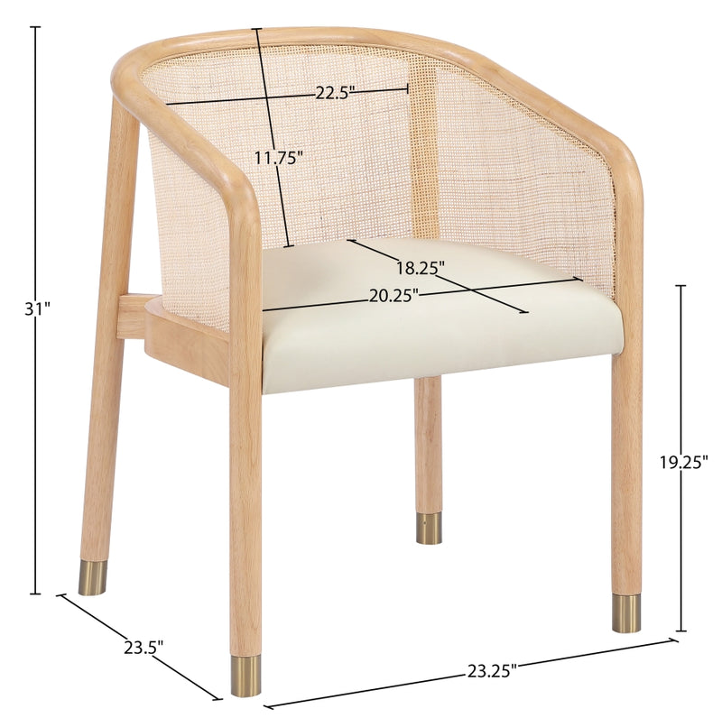 Sylvan Vegan Leather Upholstered Dining Chair in Cream, Set of 2 - 77088Cream-C