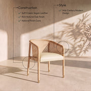 Sylvan Vegan Leather Upholstered Dining Chair in Cream, Set of 2 - 77088Cream-C