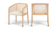 Sylvan Vegan Leather Upholstered Dining Chair in Cream, Set of 2 - 77088Cream-C