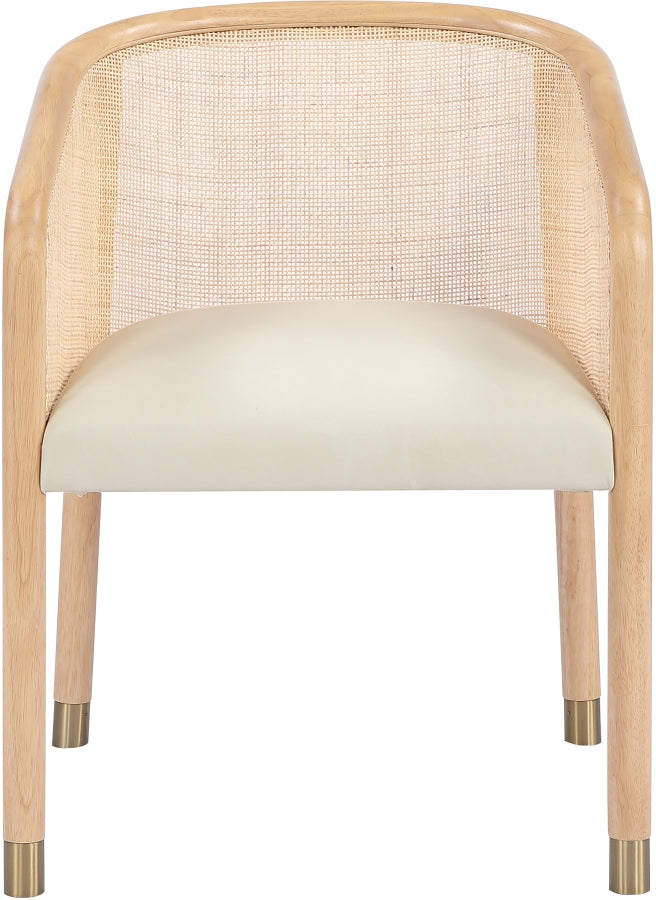 Sylvan Vegan Leather Upholstered Dining Chair in Cream, Set of 2 - 77088Cream-C