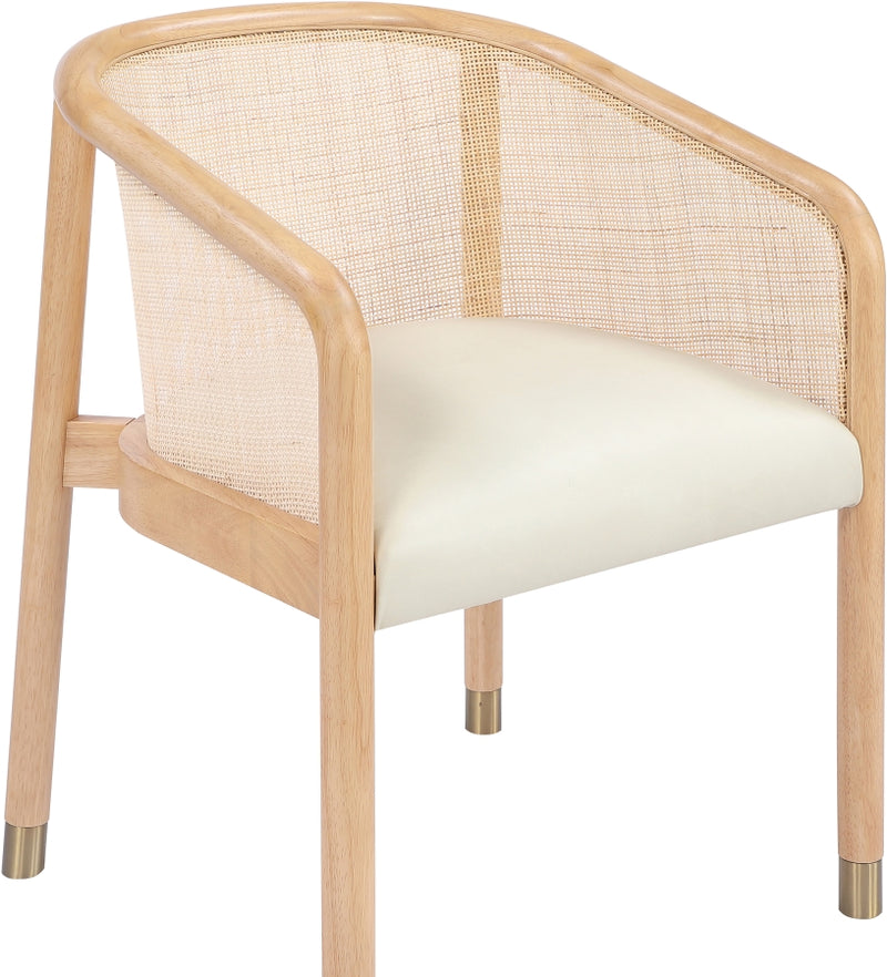 Sylvan Vegan Leather Upholstered Dining Chair in Cream, Set of 2 - 77088Cream-C