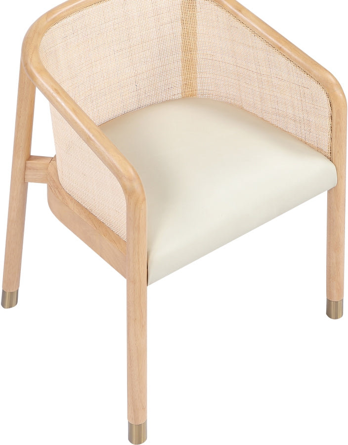 Sylvan Vegan Leather Upholstered Dining Chair in Cream, Set of 2 - 77088Cream-C