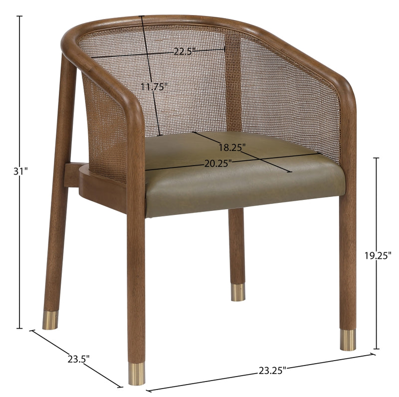 Sylvan Vegan Leather Upholstered Dining Chair in Olive, Set of 2 - 77087Olive-C