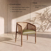 Sylvan Vegan Leather Upholstered Dining Chair in Olive, Set of 2 - 77087Olive-C