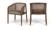 Sylvan Vegan Leather Upholstered Dining Chair in Olive, Set of 2 - 77087Olive-C