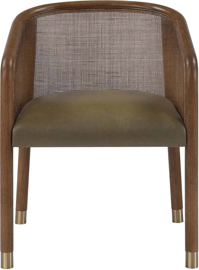 Sylvan Vegan Leather Upholstered Dining Chair in Olive, Set of 2 - 77087Olive-C