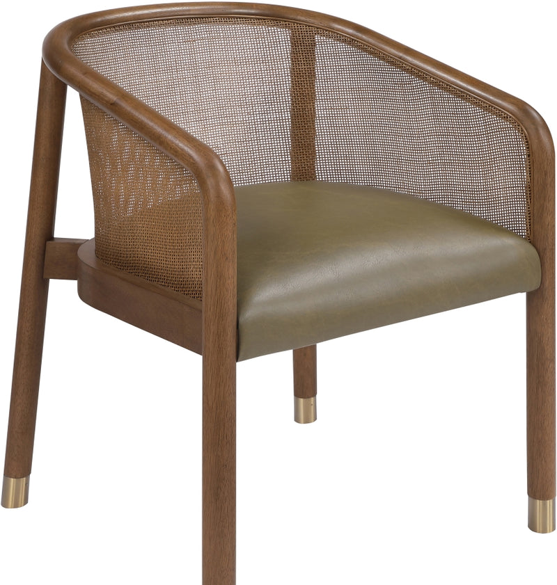 Sylvan Vegan Leather Upholstered Dining Chair in Olive, Set of 2 - 77087Olive-C