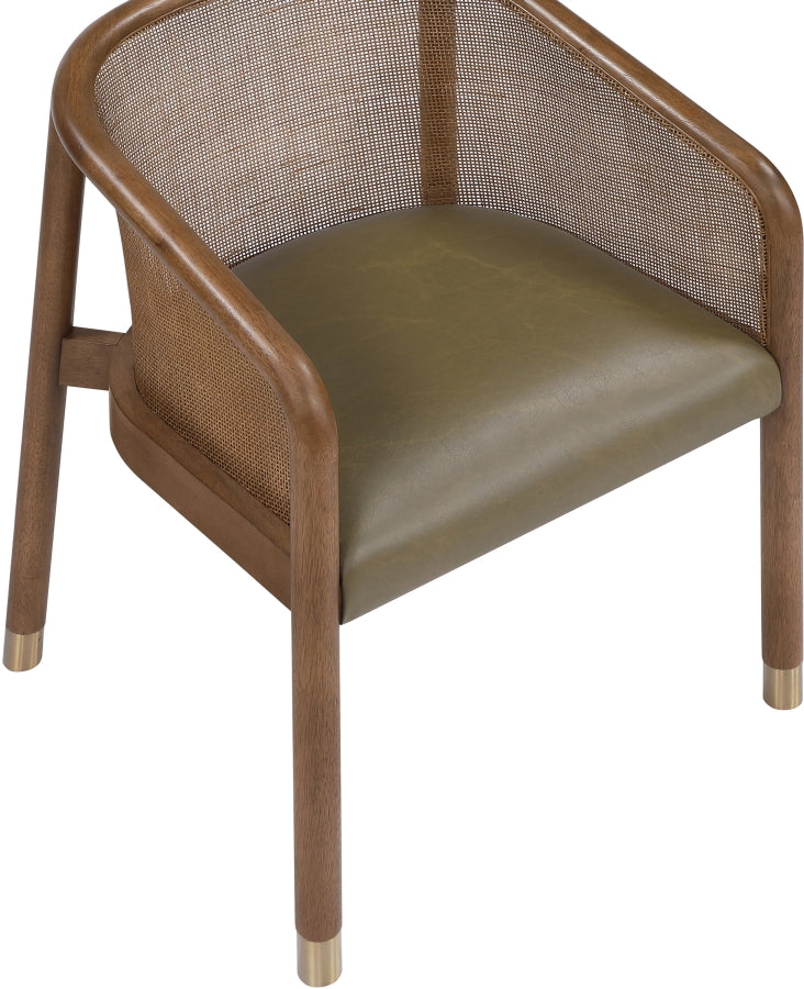 Sylvan Vegan Leather Upholstered Dining Chair in Olive, Set of 2 - 77087Olive-C