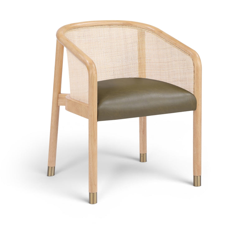 Sylvan Vegan Leather Upholstered Dining Chair in Olive, Set of 2 - 77088Olive-C