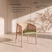 Sylvan Vegan Leather Upholstered Dining Chair in Olive, Set of 2 - 77088Olive-C