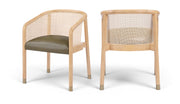 Sylvan Vegan Leather Upholstered Dining Chair in Olive, Set of 2 - 77088Olive-C