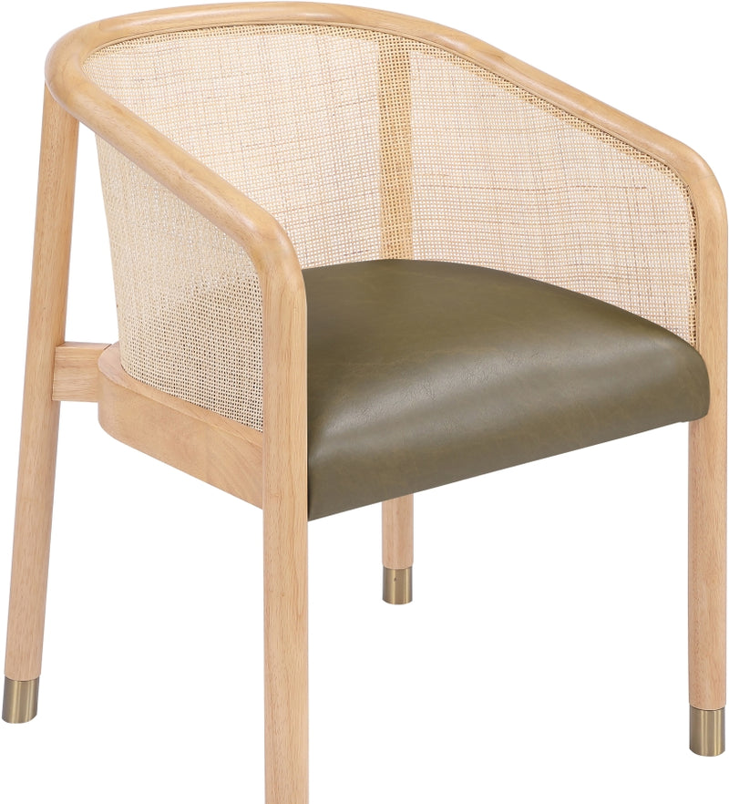 Sylvan Vegan Leather Upholstered Dining Chair in Olive, Set of 2 - 77088Olive-C