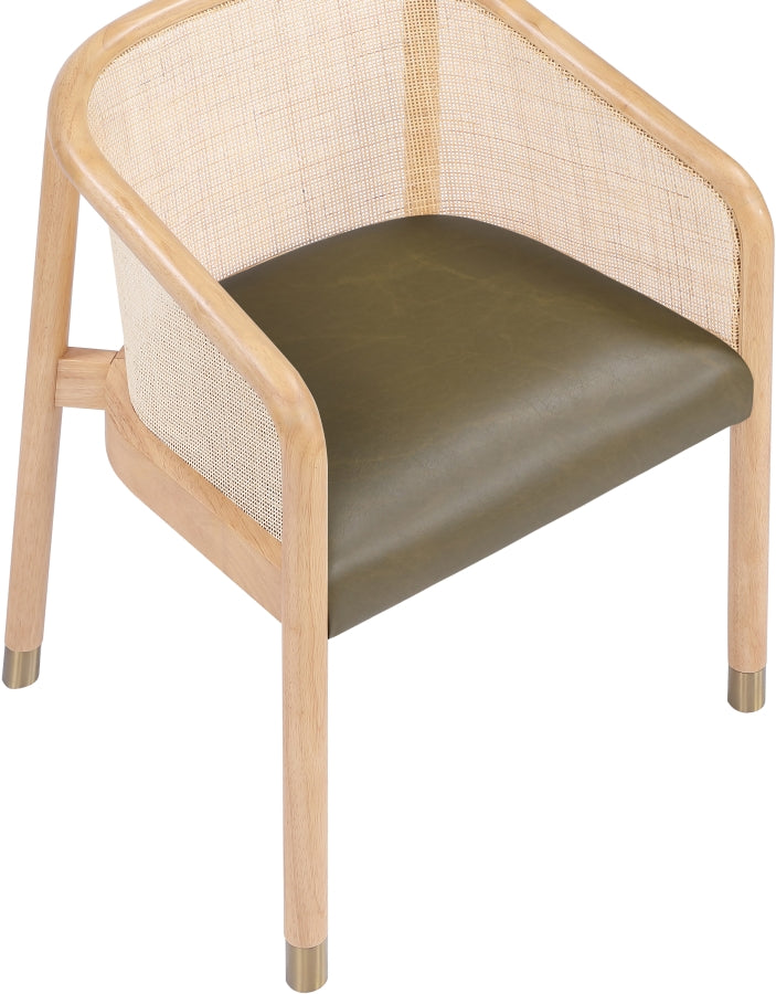 Sylvan Vegan Leather Upholstered Dining Chair in Olive, Set of 2 - 77088Olive-C