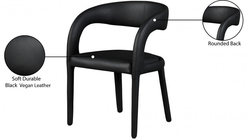Sylvester Vegan Leather Upholstered Dining Chair in Black - 987Black-C