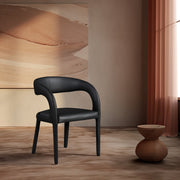 Sylvester Vegan Leather Upholstered Dining Chair in Black - 987Black-C