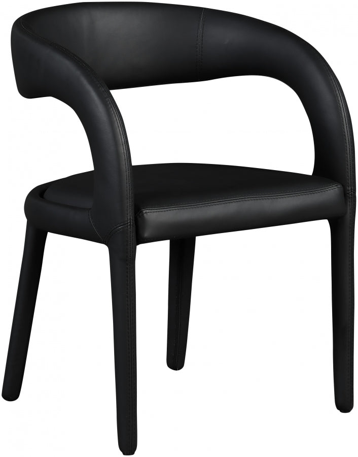 Sylvester Vegan Leather Upholstered Dining Chair in Black - 987Black-C