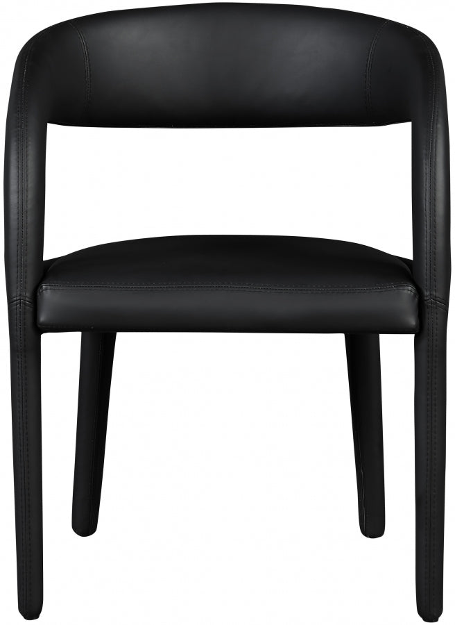 Sylvester Vegan Leather Upholstered Dining Chair in Black - 987Black-C