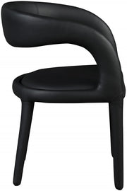 Sylvester Vegan Leather Upholstered Dining Chair in Black - 987Black-C