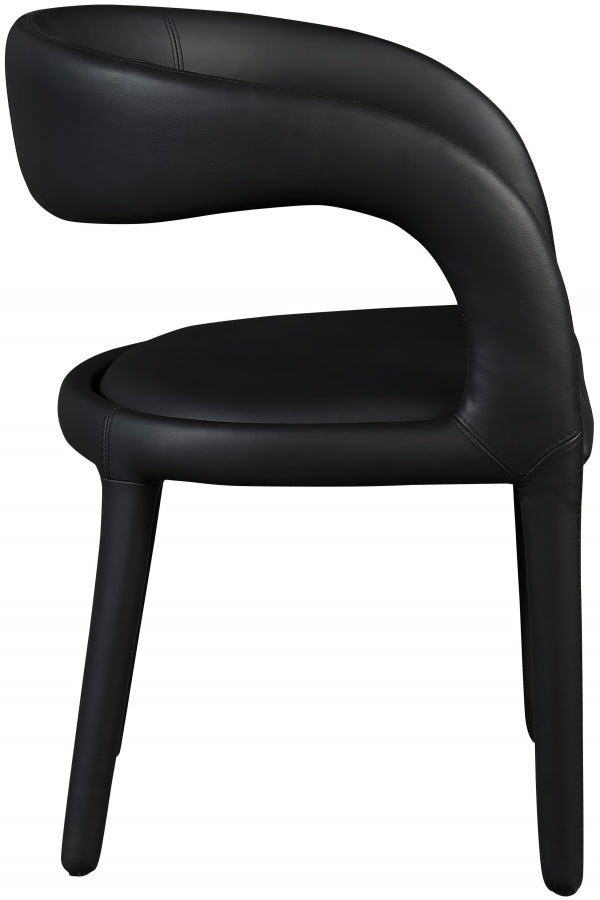 Sylvester Vegan Leather Upholstered Dining Chair in Black - 987Black-C