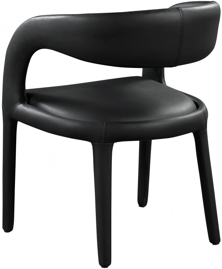 Sylvester Vegan Leather Upholstered Dining Chair in Black - 987Black-C