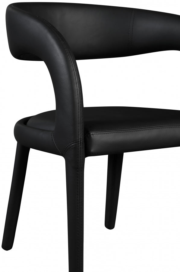 Sylvester Vegan Leather Upholstered Dining Chair in Black - 987Black-C