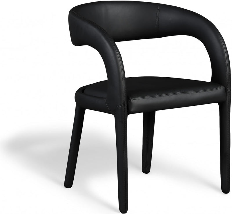 Sylvester Vegan Leather Upholstered Dining Chair in Black - 987Black-C