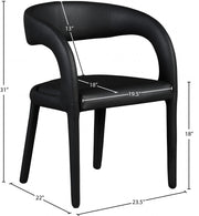 Sylvester Vegan Leather Upholstered Dining Chair in Black - 987Black-C
