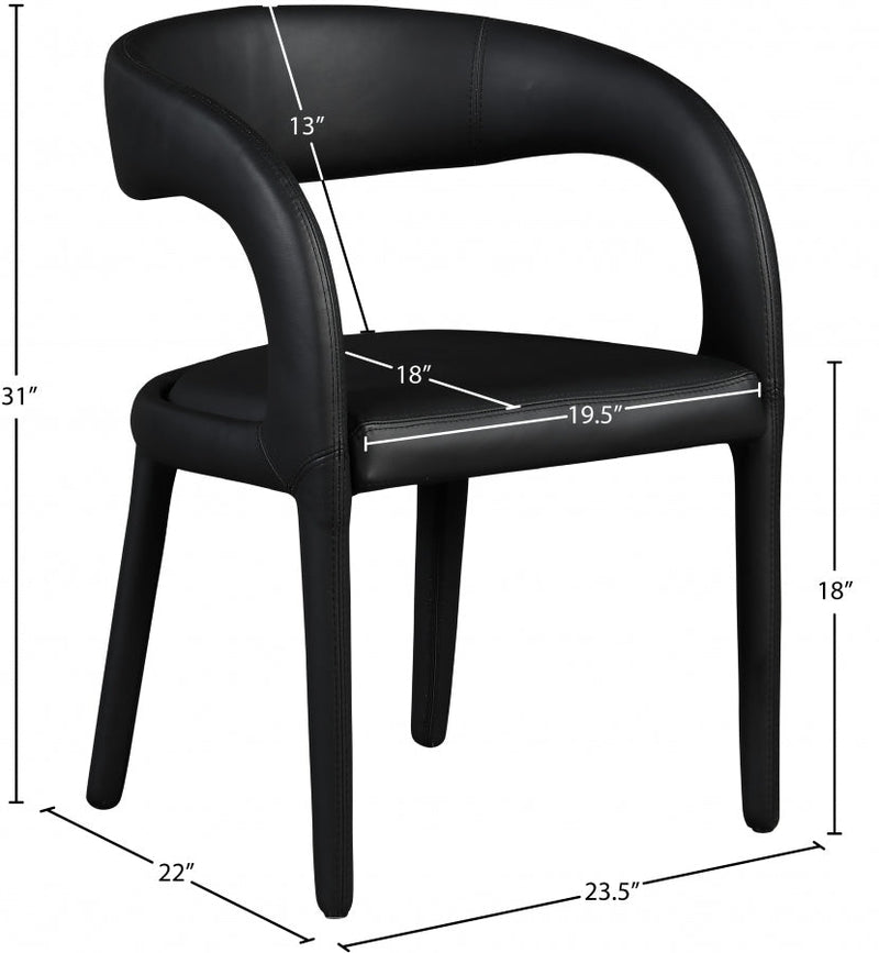 Sylvester Vegan Leather Upholstered Dining Chair in Black - 987Black-C