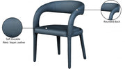 Sylvester Vegan Leather Upholstered Dining Chair in Blue - 987Navy-C