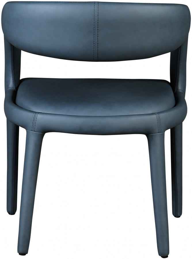 Sylvester Vegan Leather Upholstered Dining Chair in Blue - 987Navy-C