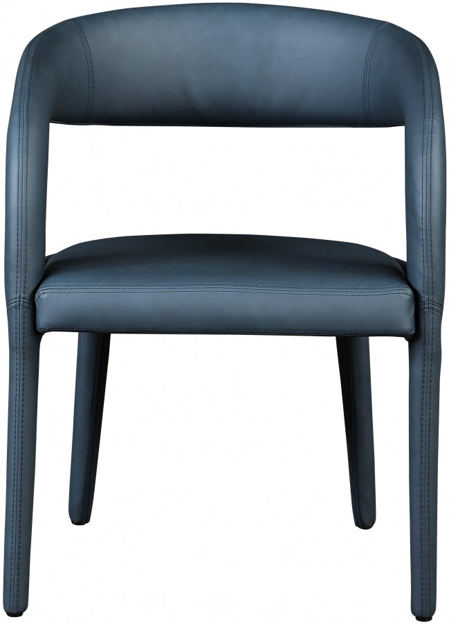 Sylvester Vegan Leather Upholstered Dining Chair in Blue - 987Navy-C