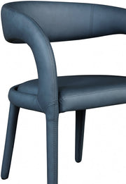 Sylvester Vegan Leather Upholstered Dining Chair in Blue - 987Navy-C