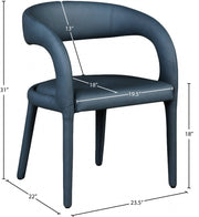 Sylvester Vegan Leather Upholstered Dining Chair in Blue - 987Navy-C