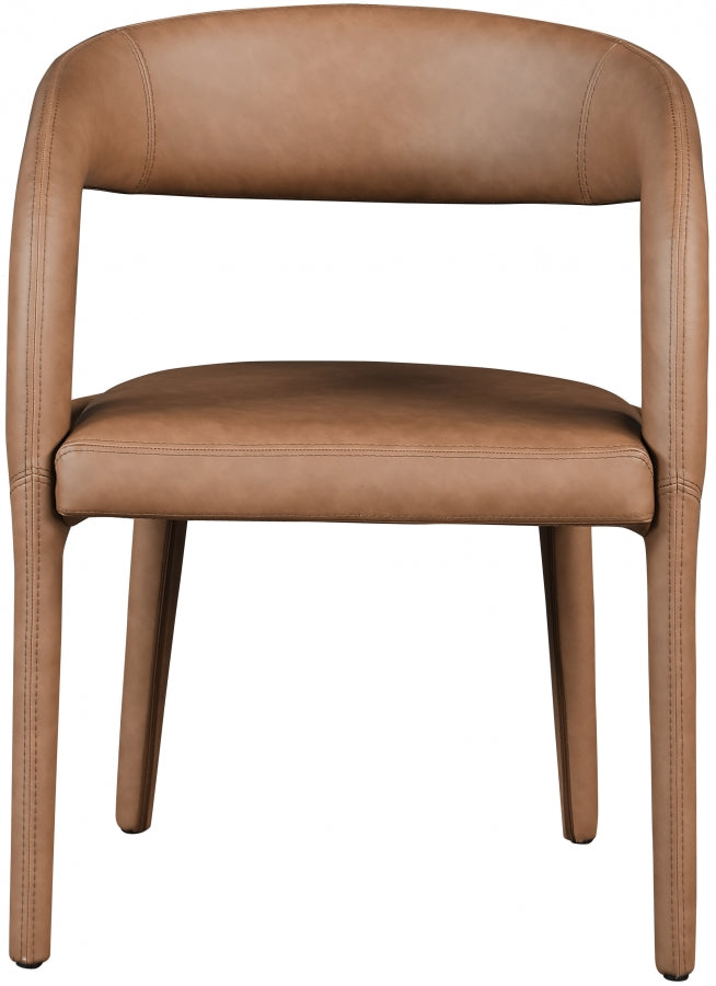 Sylvester Vegan Leather Upholstered Dining Chair in Brown - 987Brown-C