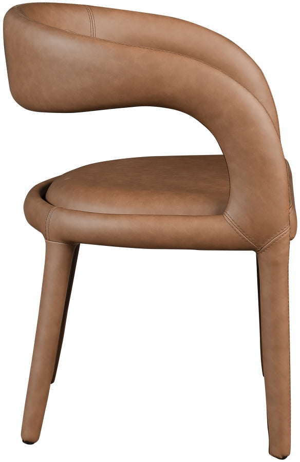 Sylvester Vegan Leather Upholstered Dining Chair in Brown - 987Brown-C