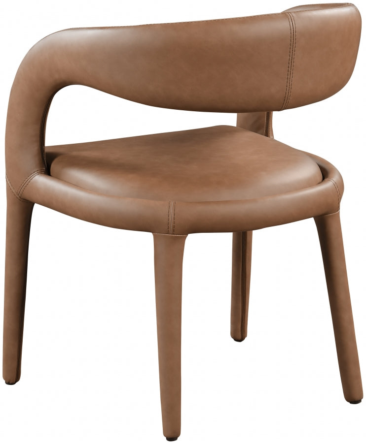 Sylvester Vegan Leather Upholstered Dining Chair in Brown - 987Brown-C