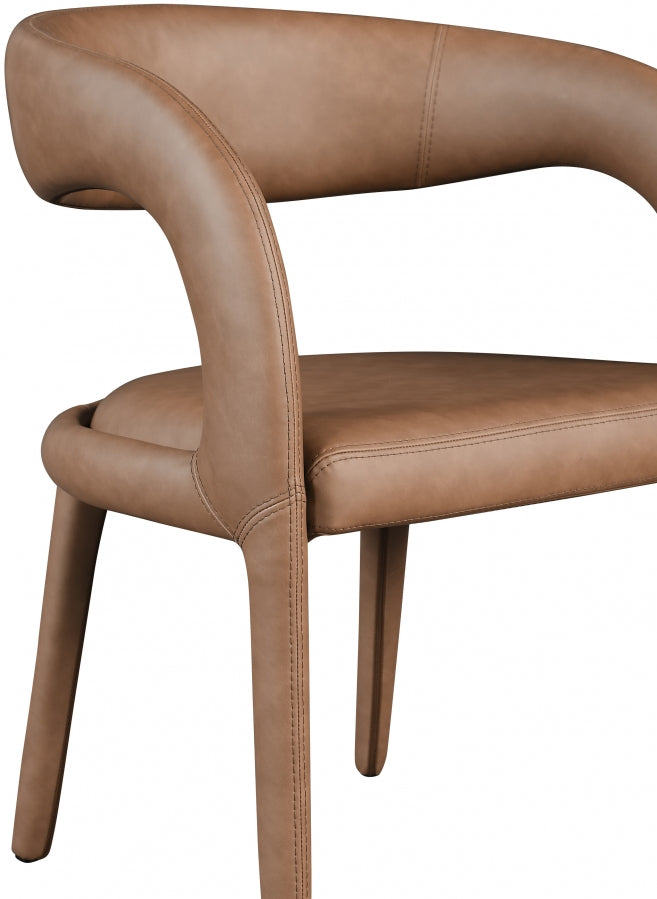Sylvester Vegan Leather Upholstered Dining Chair in Brown - 987Brown-C