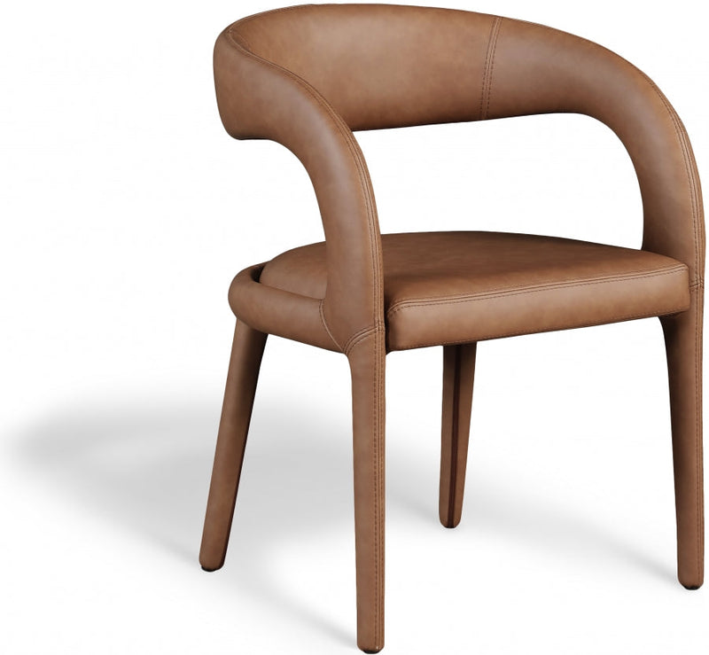 Sylvester Vegan Leather Upholstered Dining Chair in Brown - 987Brown-C