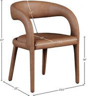 Sylvester Vegan Leather Upholstered Dining Chair in Brown - 987Brown-C