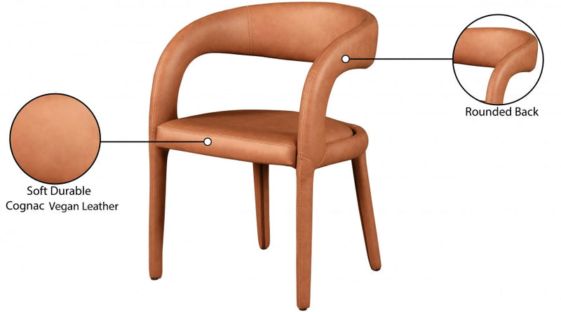 Sylvester Vegan Leather Upholstered Dining Chair in Cognac - 987Cognac-C