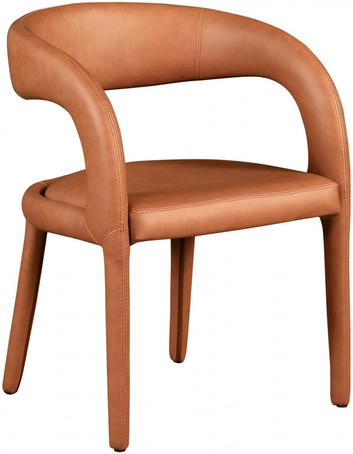 Sylvester Vegan Leather Upholstered Dining Chair in Cognac - 987Cognac-C