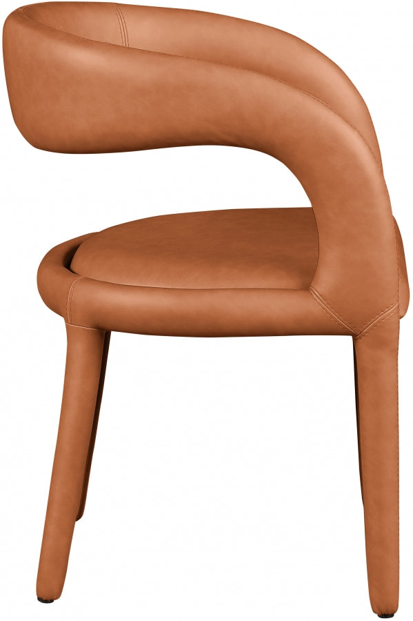 Sylvester Vegan Leather Upholstered Dining Chair in Cognac - 987Cognac-C