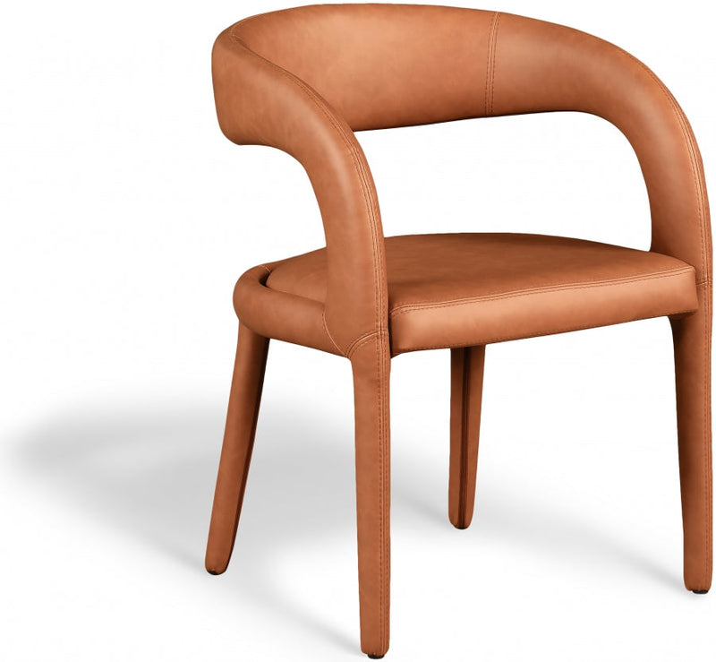 Sylvester Vegan Leather Upholstered Dining Chair in Cognac - 987Cognac-C