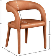 Sylvester Vegan Leather Upholstered Dining Chair in Cognac - 987Cognac-C